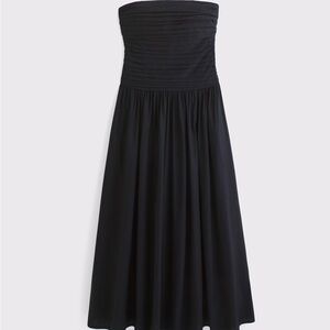 Abercrombie & Fitch Black Strapless Ruched Cocktail Dress